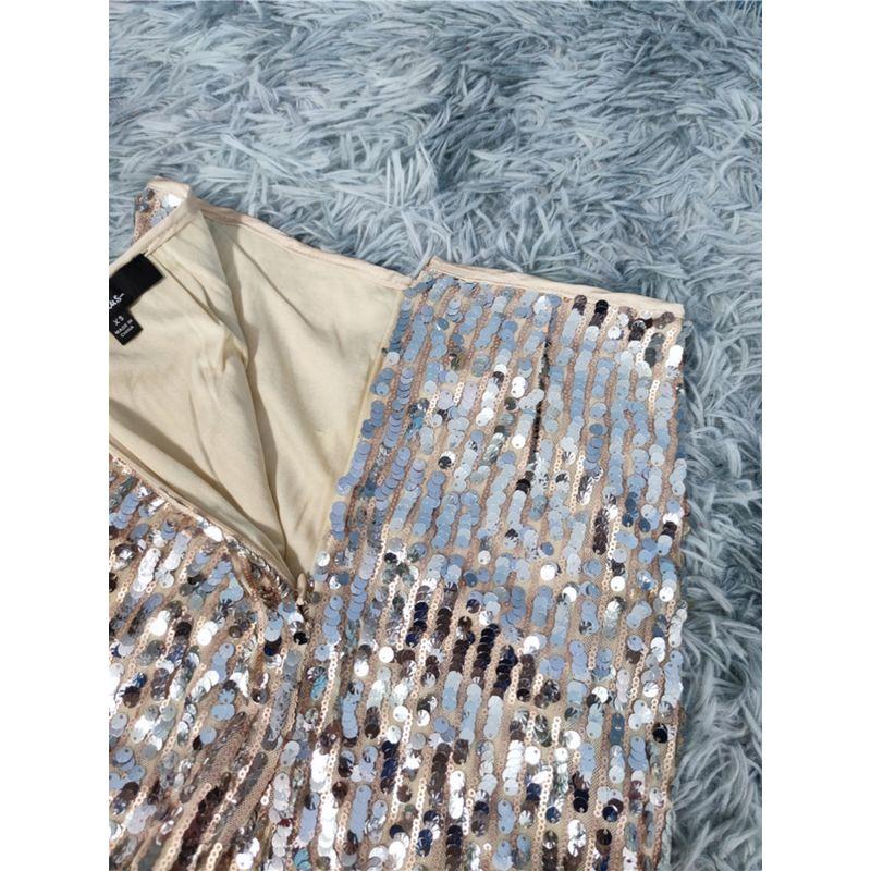 Export Single Lu Home Atmosphere High Cold Goddess Stage Banquet Party Sequin Shining High Waist Sexy Pants Loose Pants