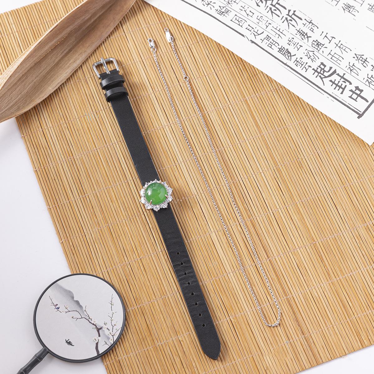 

Женское ожерелье двойного назначения и подвеска для ремешка часов: Стерлинговое серебро S925, круглый халцедон 14 мм 925 Silver