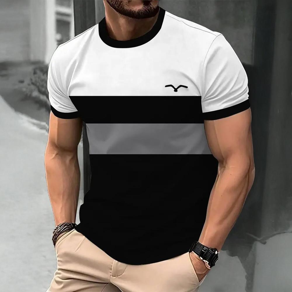 Fashionable men's T-shirt summer outdoor casual round neck short sleeved top