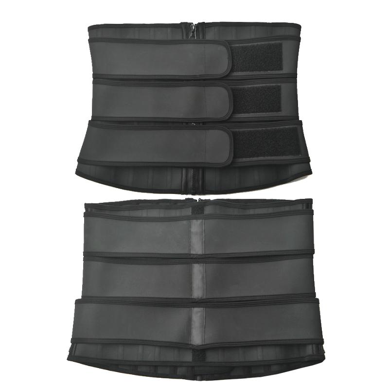 Drop Shipping 25 9 Latex Body Cincher Three Detachable Belt Flat Tummy Wrap Steel Bone Slimming Corset for Plus Sizes