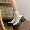 Scarpe da Donna con Cinturino e Fibbia Tacchi Alti da Donna Moda Scarpe con Tacco a Punta Tonda e Nodo a Farfalla Donna Nuove Tacchi a Punta Tonda Donna