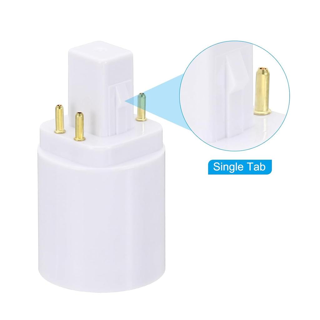 PATIKIL G24q To E26/E27 Light Socket Adapter, 4pcs Lamp Holder Convert 4 Pin To Screw Base Converter for Halogen CFL Light Bulb