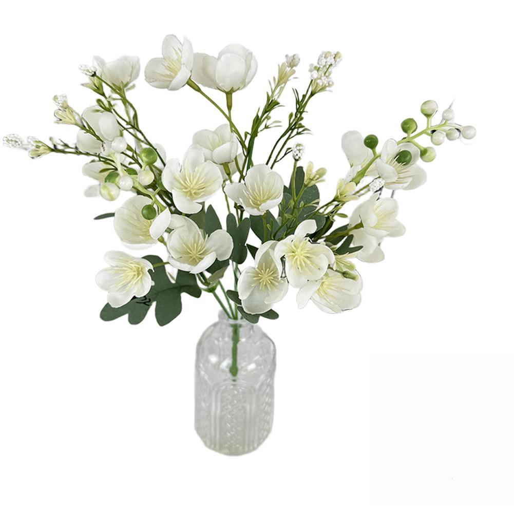 Artificial Jasmine Flowers 5 Branches 20 Blossoms Silk Flower Bouquet For Weddings Decor Photography Props And Office Decoration