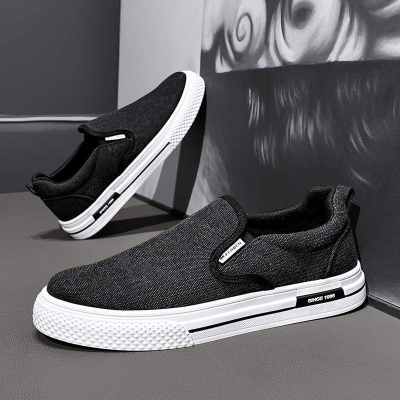 Canvas Shoes Men's New Summer Leisure Sports Breathable Versatile One-pedal Board Shoes Men's British Trend Loafers