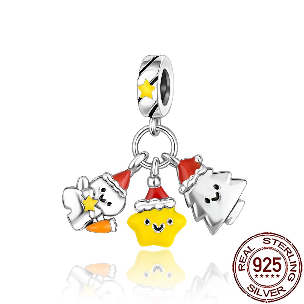 Novos Berloques de Cobre de Natal Papai Noel Berloques para Pulseira Corrente Cobra Colar Feminino Joias Diy