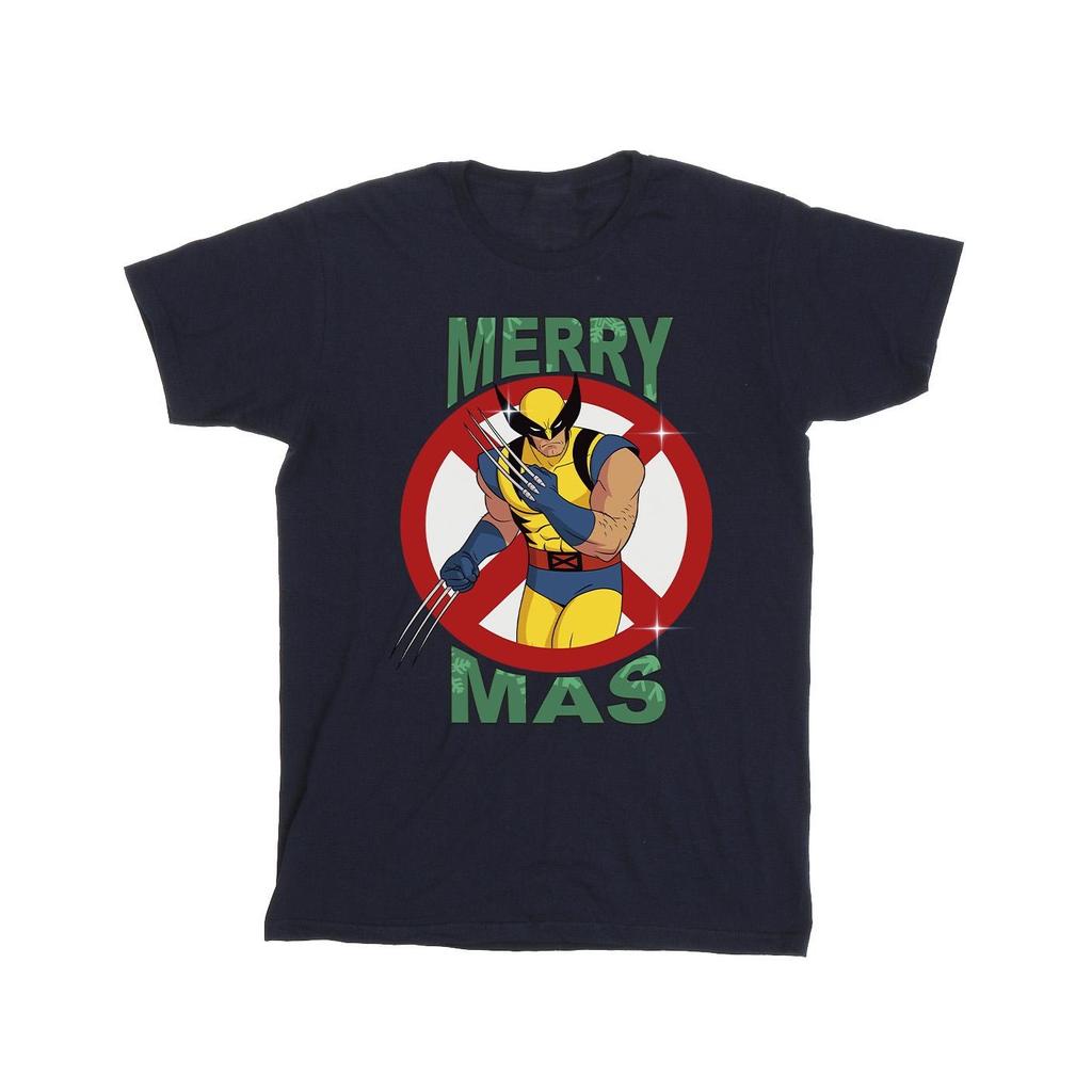 X-Men Mens Wolverine Cotton Christmas T-Shirt