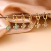 High-End Zirconia Flower Earrings: Elegant, Shiny Jewelry with Stainless Steel Backs for Women.