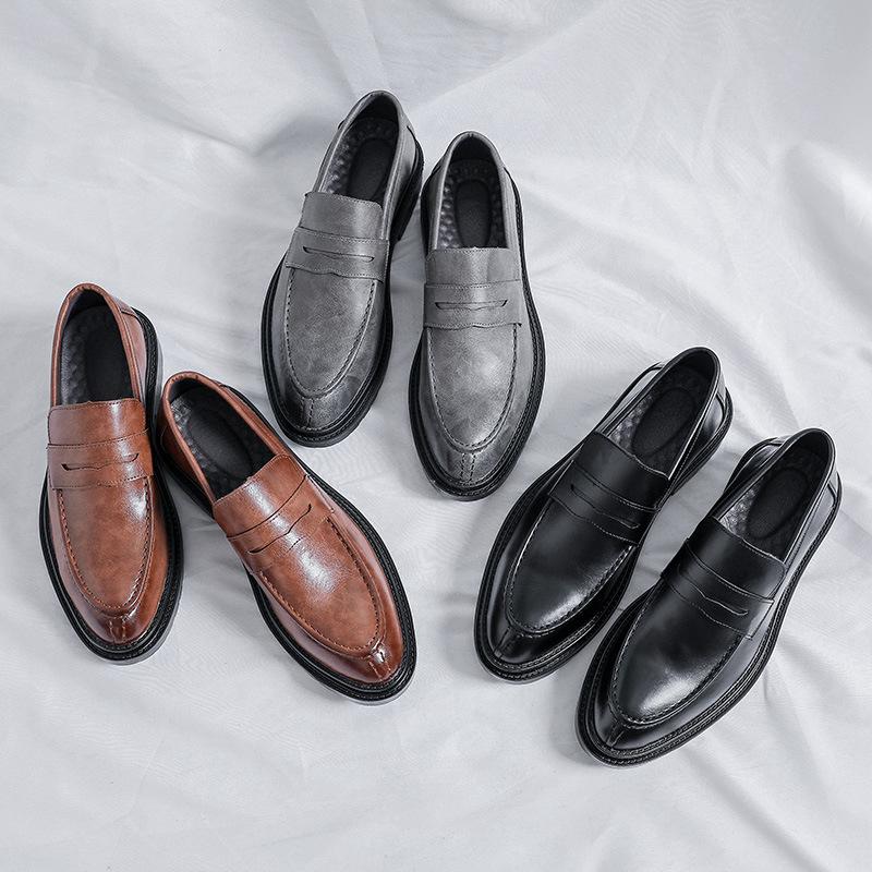 Pointed Leather Shoes Men'S Thin Business Dress Youth British Breathable Summer Height Increase Wedding Groom Men'S Shoes 9715-R