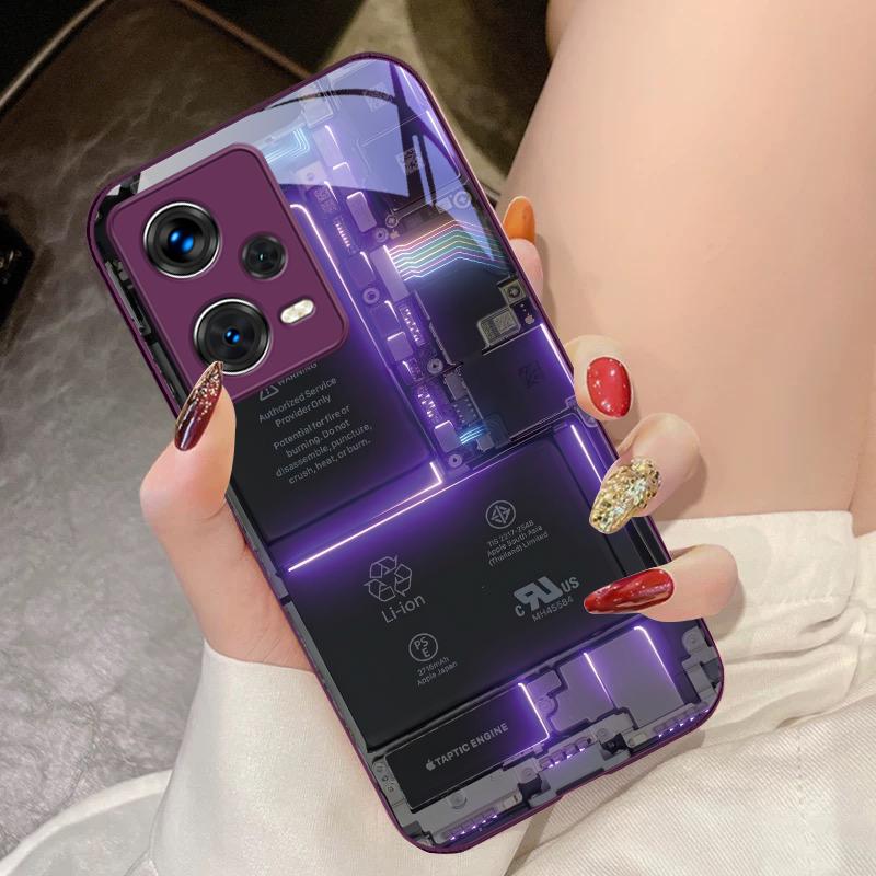 Farbkreis-Struktur Für Xiaomi 14 Ultra 13 Lite Redmi Note 13 11 Pro 12 Plus Poco X6 3 Pro F4 6 GT Gehärtetes Glas Handyhülle