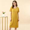 Damen Sommer Modal Pünktchen Rüschen Kurzarm Midi Kleid Übergröße Schmeichelnd Lockerer Schnitt Nachthemd Lässiges Nachthemd Loungewear Kleider