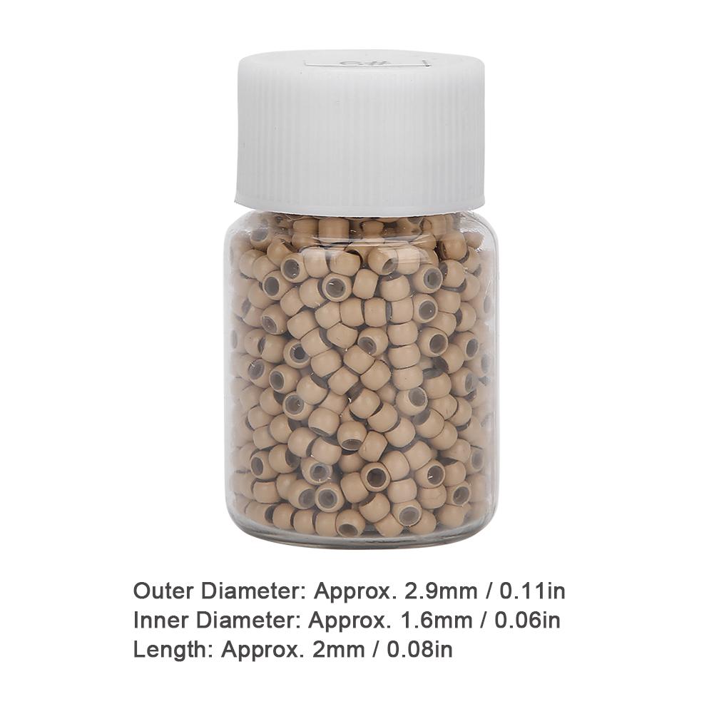 1000pcs Silicone   Links  s Beads Small Comfortable Hair Extension Tool