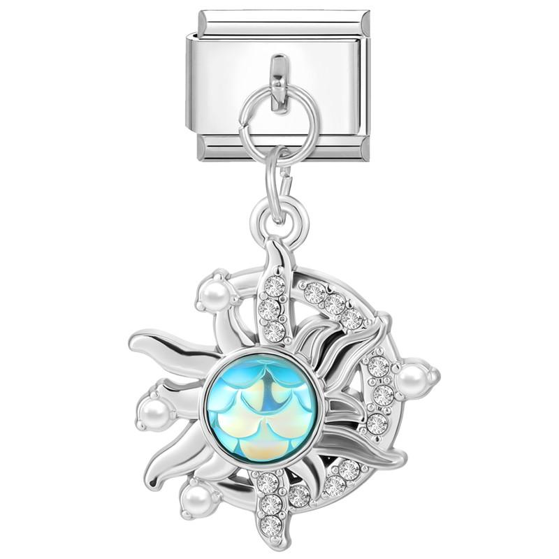 

2026 Original Blue Ocean Series Boat Jellyfish Shell Whale Sunset Italian Charm Fit 9mm Stainless Steel Bracelet DIY Making Gift