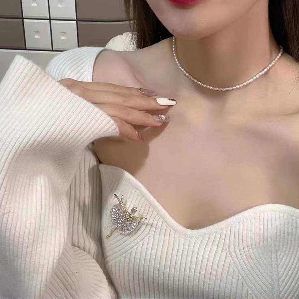 Crystal Girl Gift Clothing Accessories Korean style Ballet Girl Brooch Ballerina Pin Women's Brooch