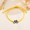 Yellow Braided Rope Adjustable Bracelet Hollow Bicycle Charm Minimalist Casual Thin Wrist Jewelry for Women Daily Wear