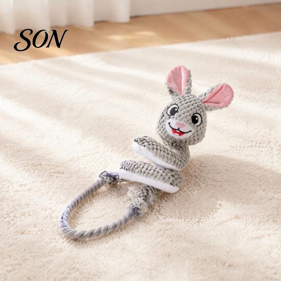 Engaging Toys to Reduce Anxiety Dog Tug Rope Toy, Cute Fox Rabbit Squeaky Chew Toy with Crinkle Paper, Comfortable Plush for Pets Pull Interactive