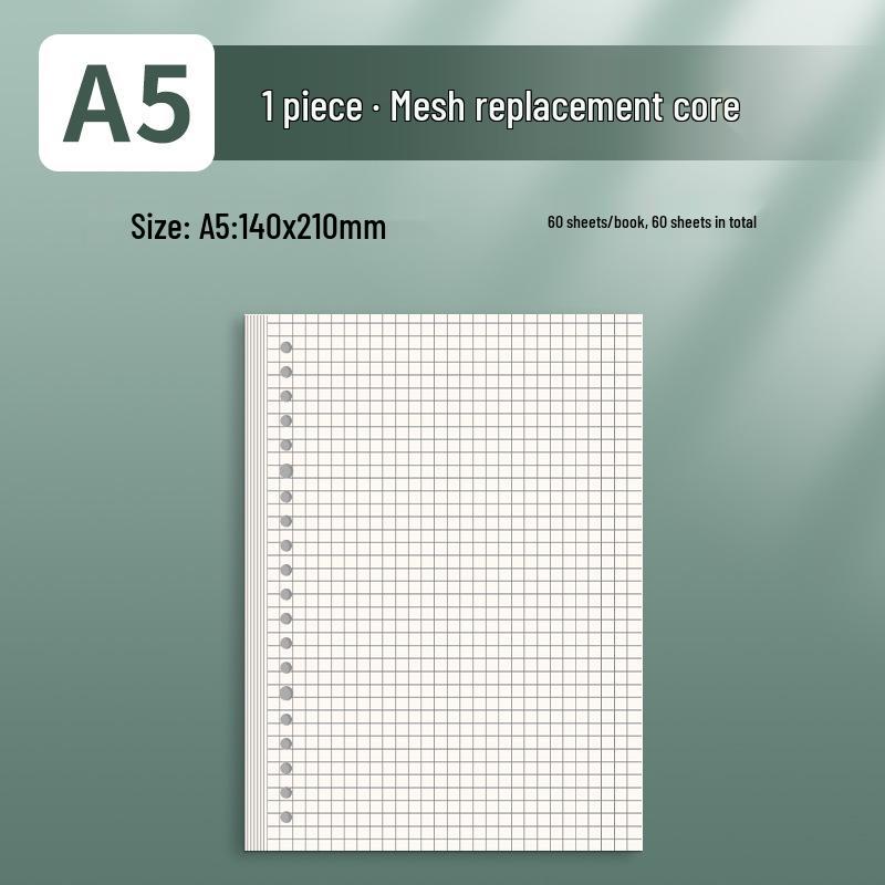 A4 Gitterlinien Notizbuch-Nachfüllpack - Herausnehmbares Papier für Studenten und Prüfungen