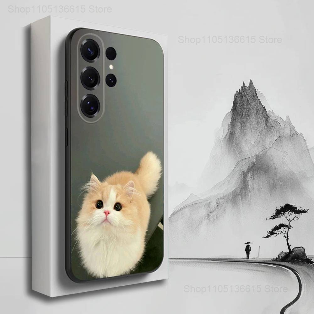 Cute Animals Clingy Cats Phone For Samsung S22,Ultra,S25,S24,S23,FE,Plus,S21,S20,Lite,S10,S9,Soft Silicone Black