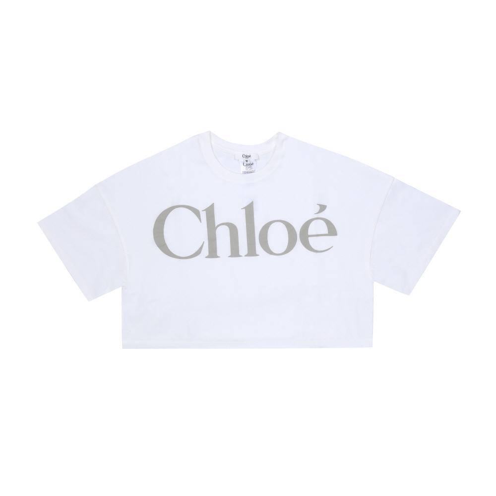Chloe Kids Crop Logo T shirT 117 Nk C20859 C20859 117 (10A)
