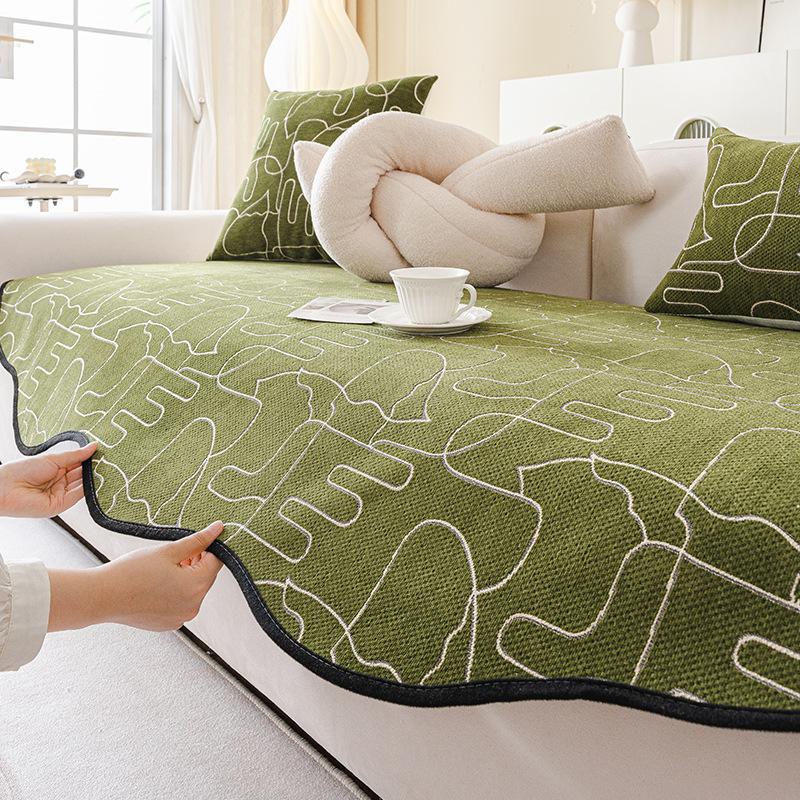 Irregular Sofa Cushions Are Universal In All Seasons, High-End Seat Cushions, Small Fresh Ins Wind Green Special-Shaped Sofa Cover