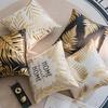 New Hot Stamping Leaf Letter Pillow Case Short Plush Black and White Sofa Bedroom Cushion Pillow