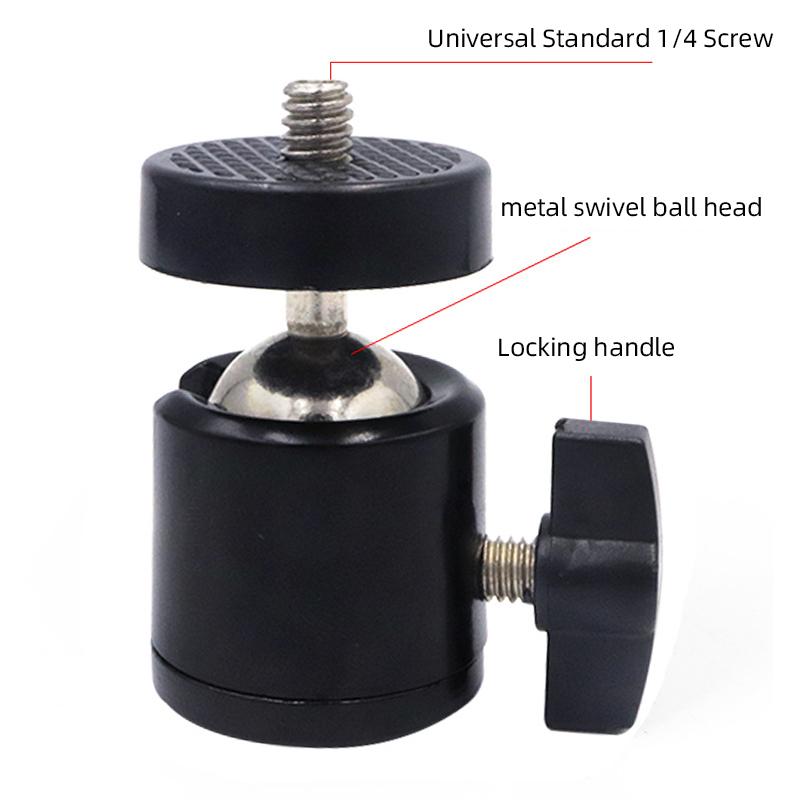 1/4' Swivel Mini Ball Head Screw Tripod Mount for GoPro 13 12 11 10 9 Insta360 DSLR Camera Camcorder Light Bracket Accessories