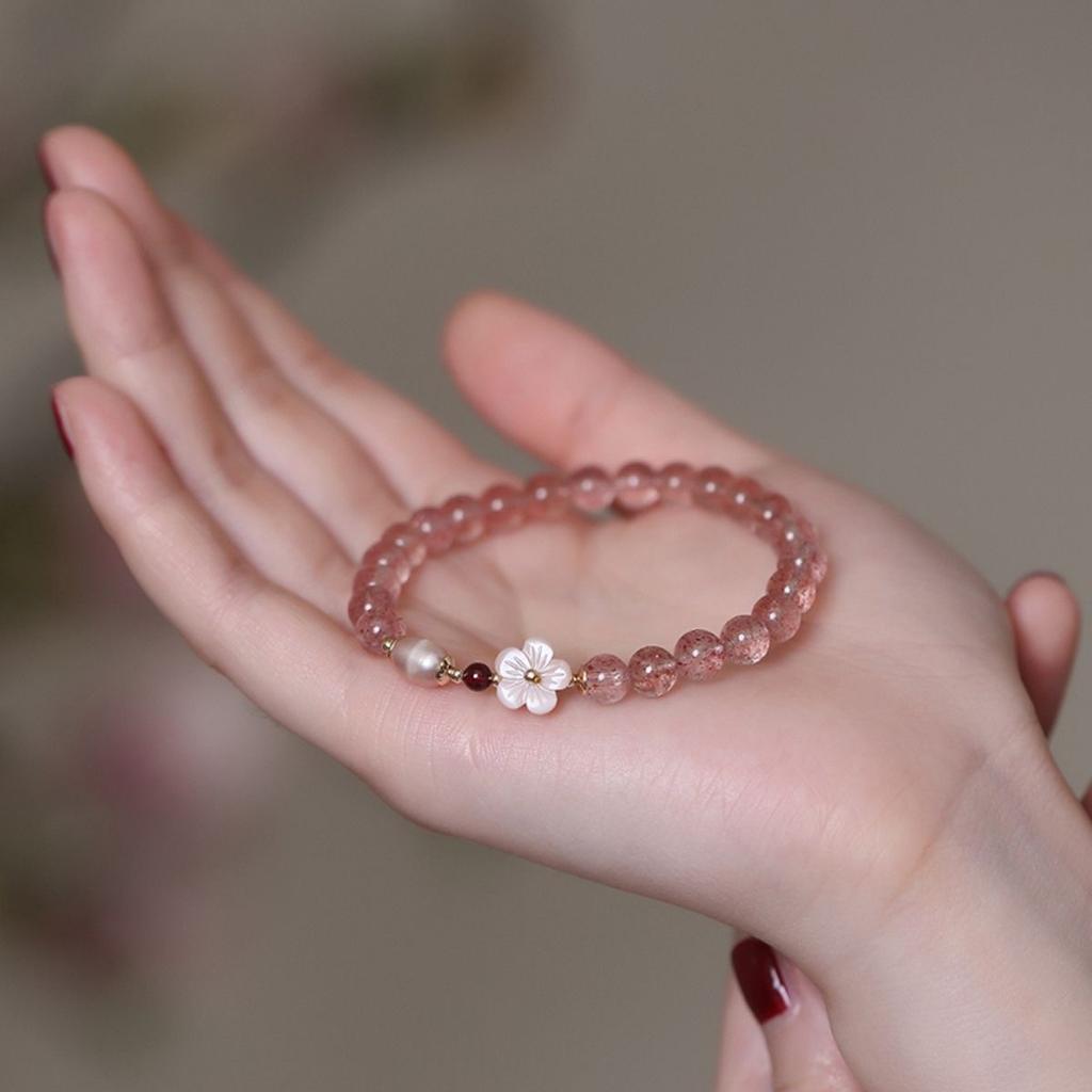 Strawberry crystal bracelet Bangles Women Fashion Jewelry accessories Gift