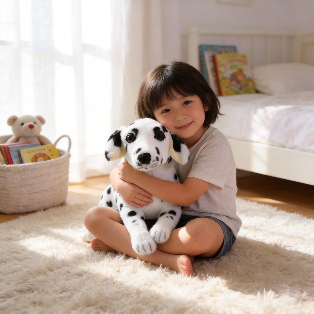 Realistic Dog Plush Toy With Short Fur For Kids And Collectors
