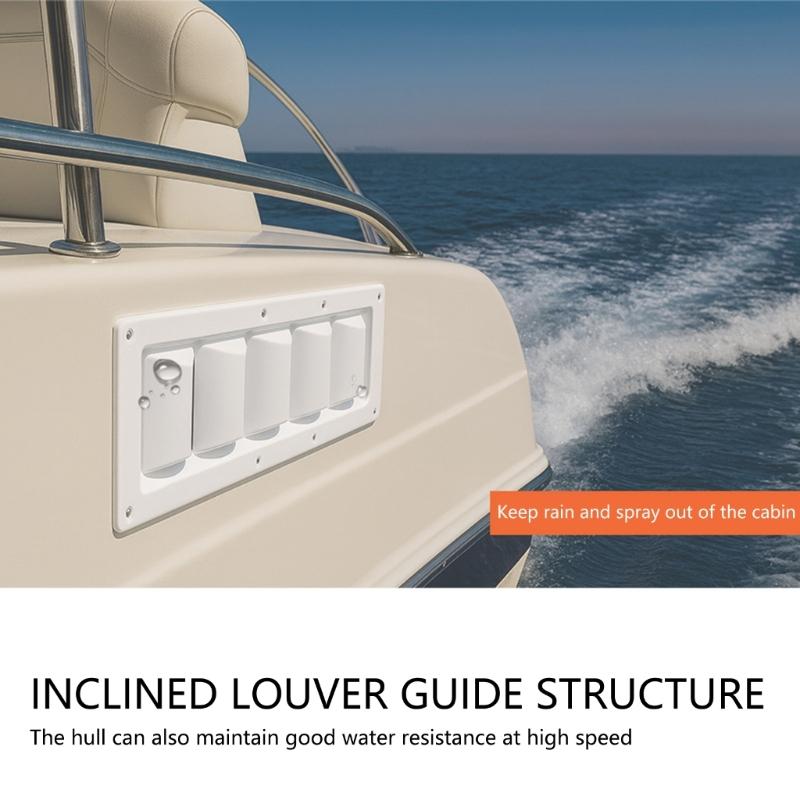 RVs Boat Ventilation Grille Weather Resistant Louvered Boat Air Vent Cover Universal for Campers Trailers Quick Install