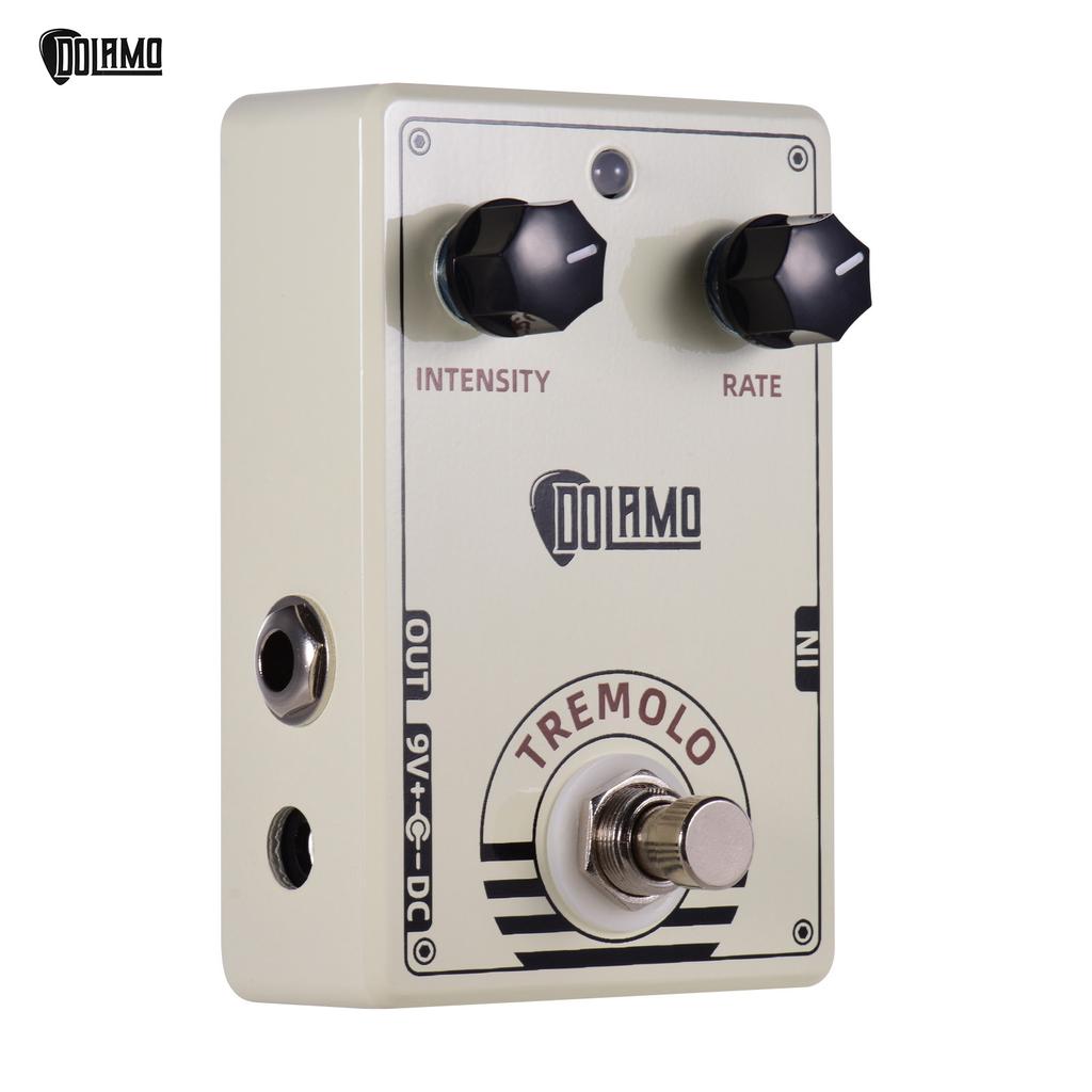 Dolamo D-13 Tremolo-Gitarreneffektpedal im Vintage-Stil mit Intensitäts- und Geschwindigkeitsreglern, True Bypass
