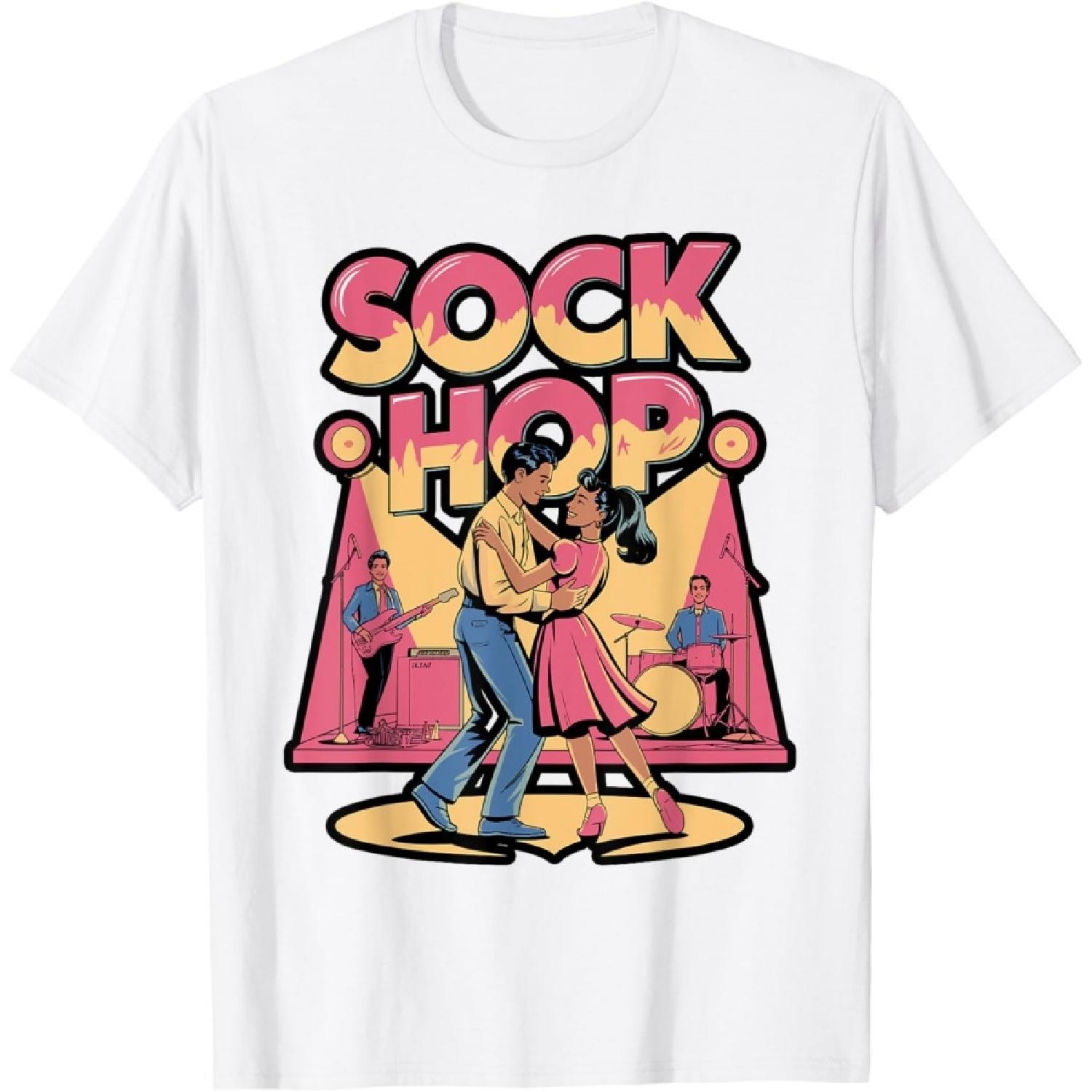 Sock Hop Retro Car Rockabilly Design T-Shirt(1) S