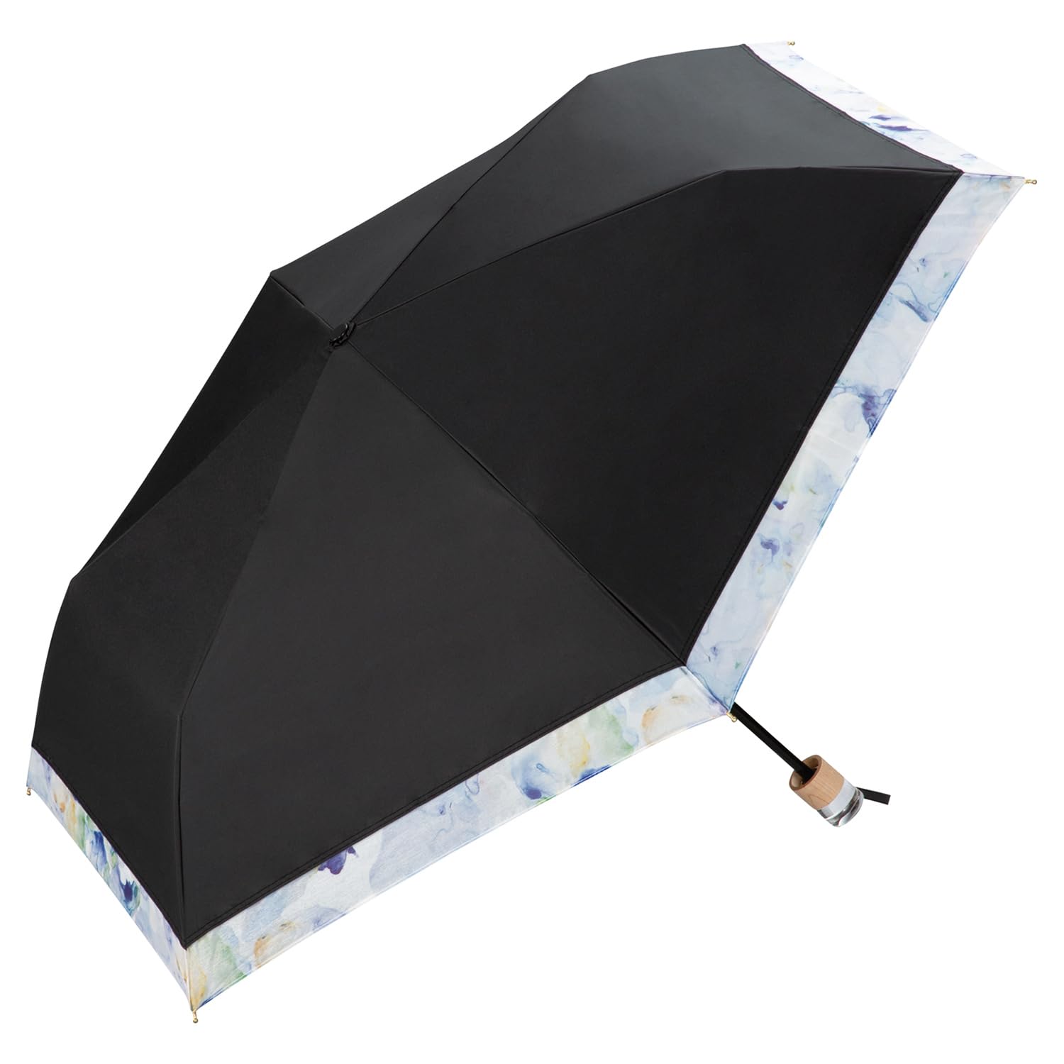 

Sun Shade Rim Organza Shade UV Heat For Sunny and Rainy Folding For [2025] Wpc. Umbrella, Print, Mini, Black, 100% Rate, 100% Protection, UPF50+,