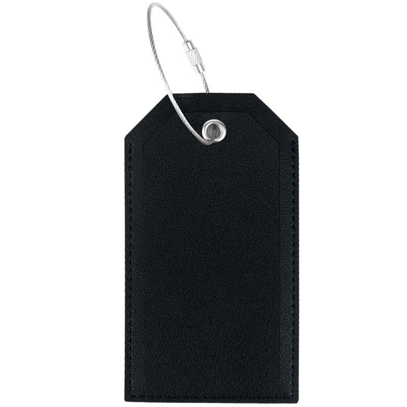 Leather Luggage Tag Custom Wire Lanyard Boarding Pass with Paper Card Leather Pu Luggage Tag Custom Oem