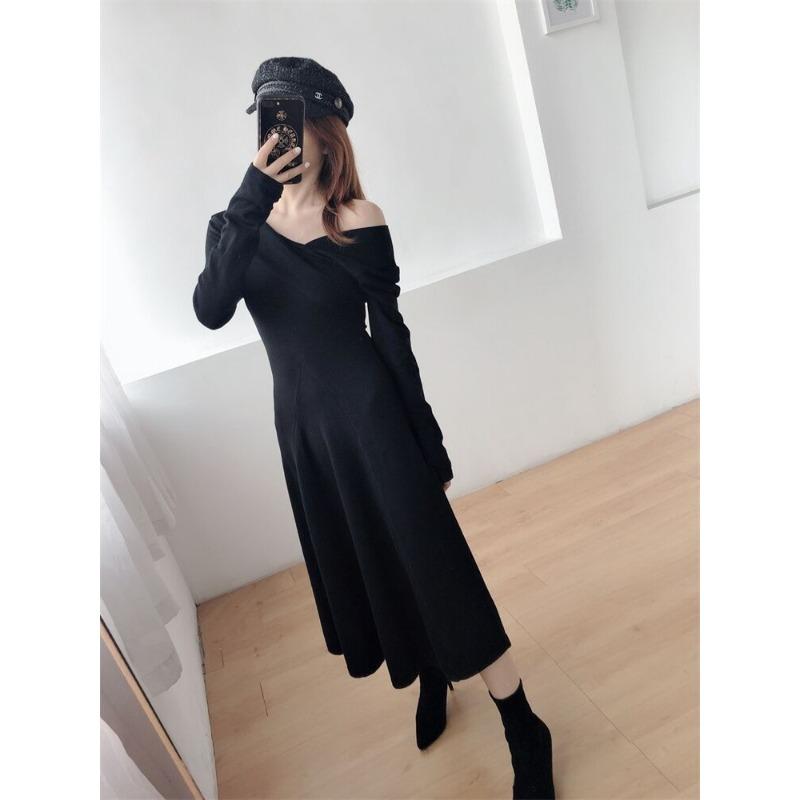 Autumn Women's New Black Dress Temperament Celebrity High-end Muse Fan High-end Small Black Dress