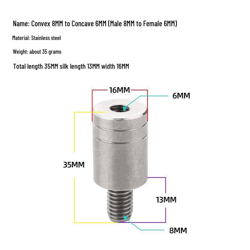 Edelstahl Kescheradapter: 6-8mm auf Imperial 12mm Reduzierstück