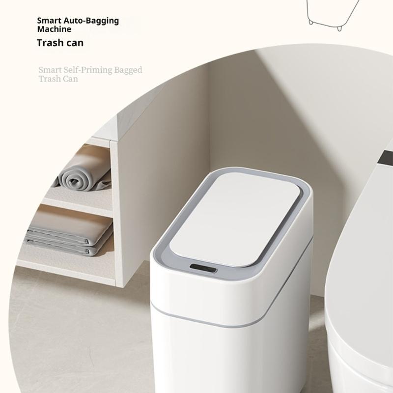 Automatic Lid Wastebasket With Odor Proof Cover For Kitchen Bathroom Use HX6C