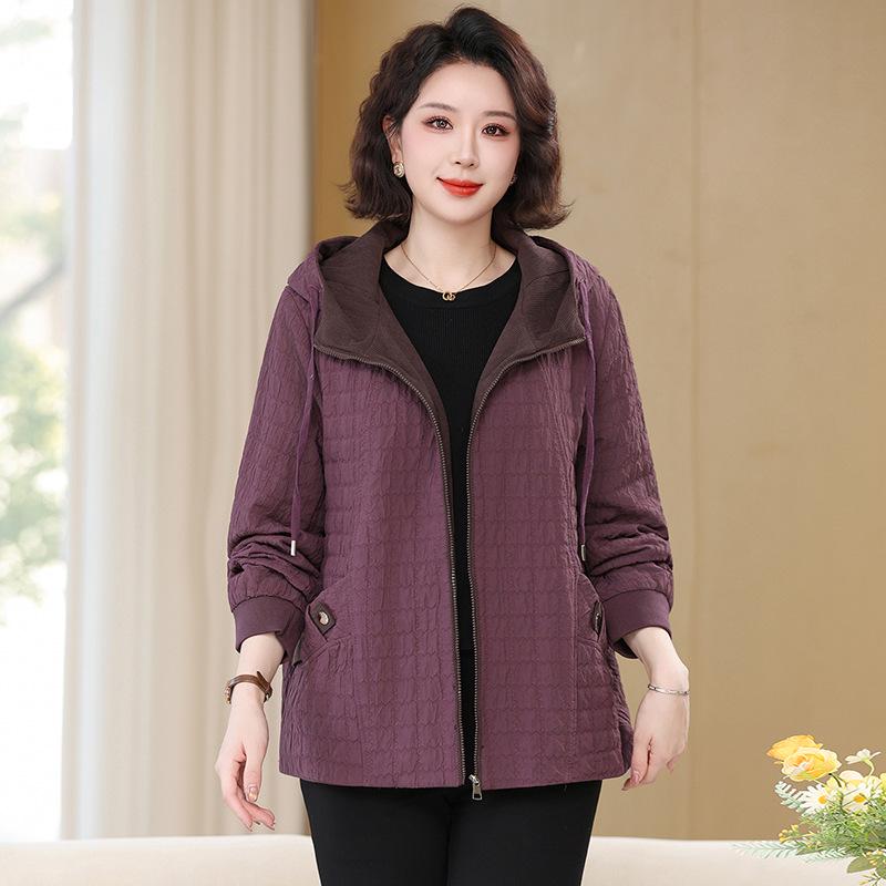 

Plus Size Women s Hooded Spring Jacket for Middle-Aged and Elderly 4XL (156-175 jin)