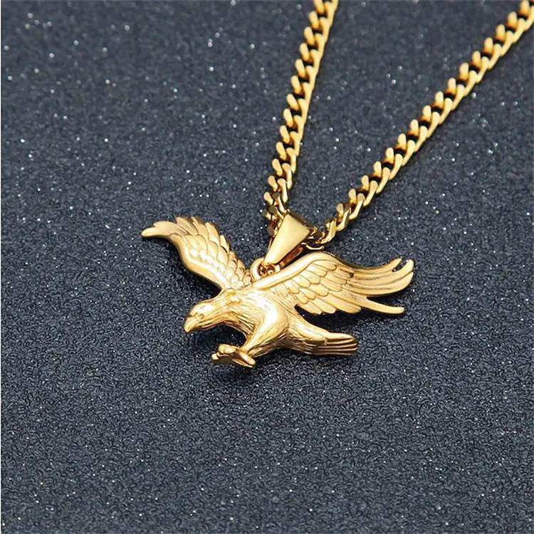

Men s pendant necklace, fashionable Cuban chain, eagle fashion European and American hip-hop necklace