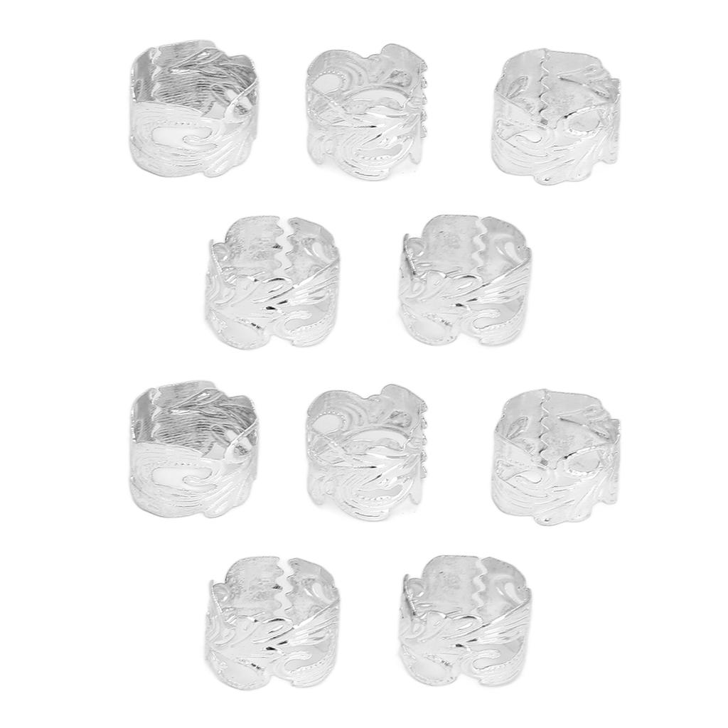 40 Pcs Beard Beads Metal Silver Exquisite Vintage Beard Ornaments for Hair Braiding Necklace