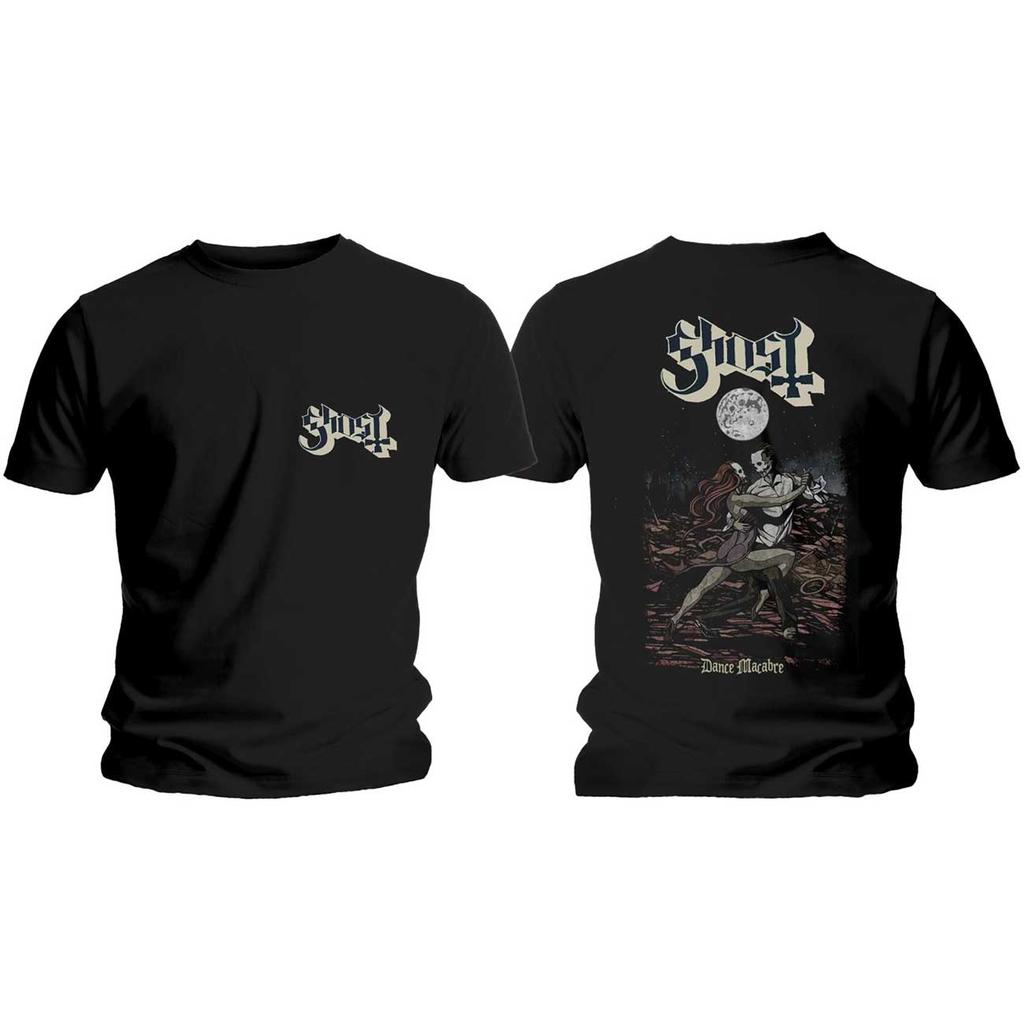 Ghost T-Shirt: Dance Macabre Cover & Logo (Back Print) OFFICIAL NEW