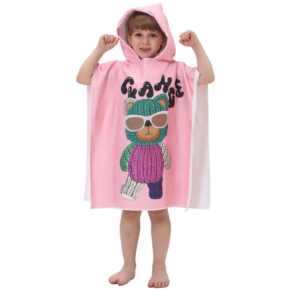 Prinzessin Dinosaurier Kinder Kapuzenbadetuch Mikrofaser Jungen Mädchen Strandtücher Meer Surfen Schnelltrocknend Surfponcho Bademantel Kind Anime