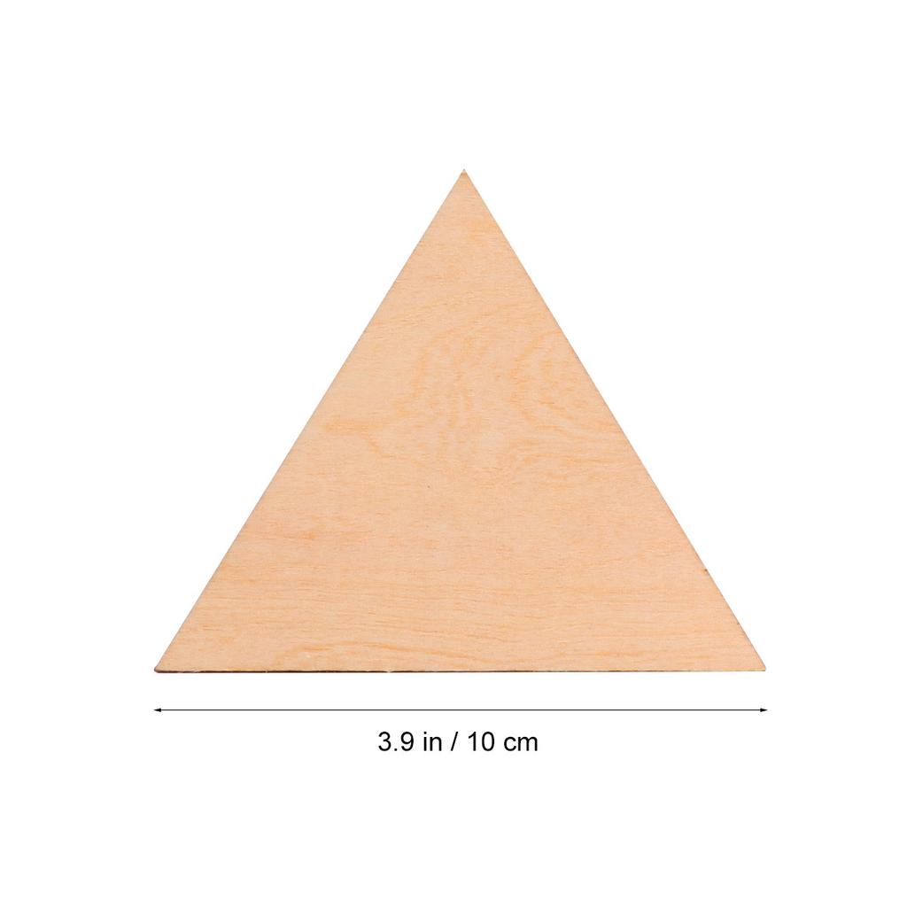 60Pcs Wooden Triangle Slices Unfinished Craft Supplies Smooth Natural Wood Pieces for DIY Home Decor Painting Projects