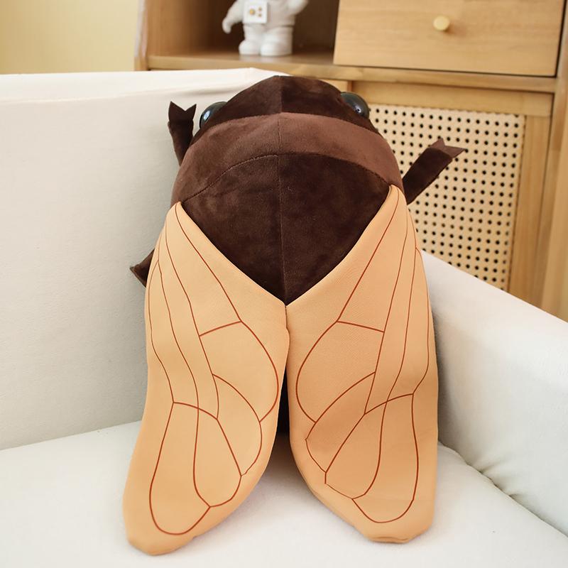 Nice 1pc 48cm Likelike Insect Plush Toys Cicada Stuffed Soft Animals Pillow Back Cushion Insect Doll Kids Toys Girls Boys Gift