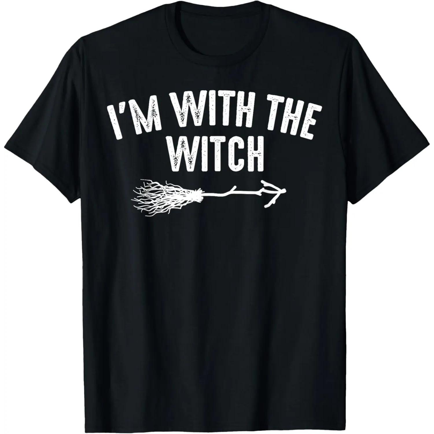 I m With The Witch Shirt Cute Halloween Husband Wife Gift T-Shirt S