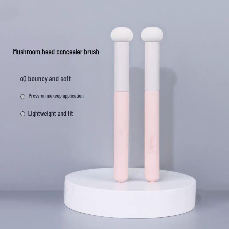 Compact Mantou Concealer Brush: Sponge Head for Dark Circles & Acne; No Absorbing or Brush Marks.