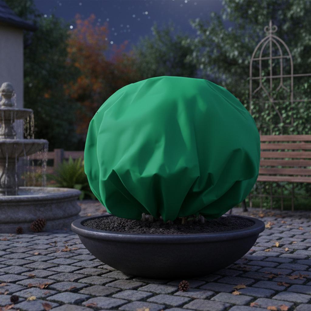 Round Non Woven Fabric Plant Frost Cover With Drawstring For Winter Garden Tree Protections Anti Freeze And Anti Frost