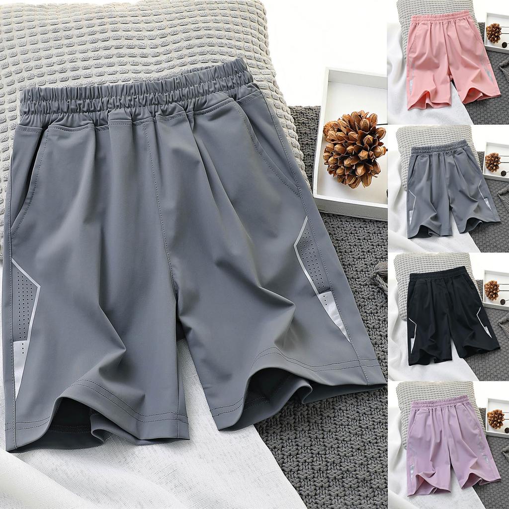 Summer Girls Quick Drying Shorts Wear Boys And Girls Sports Big Kids Ice Silk Five Quarter Pants