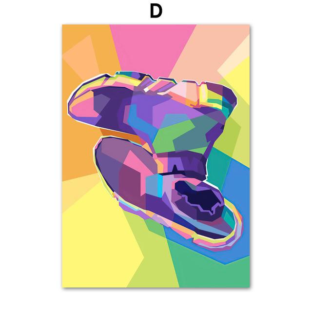 Funky Luxusní značka Tenisky Móda Boty Nástěnné umění Malba na plátno Severské plakáty a potisky Nástěnné obrazy pro výzdobu obývacího pokoje