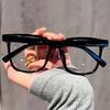 1 pairs of universal fashion glasses, square-framed glasses, fashionable campus style, clear black frame, back to school