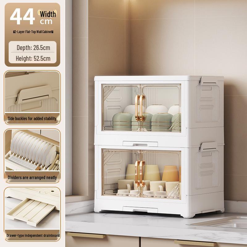 Kitchen Storage Rack for Bowls, Plates, and Chopsticks with Draining Tray
