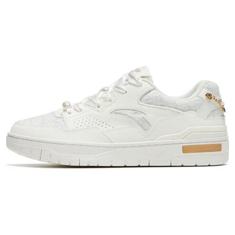 

New Anta Flame 4.0 Low Top Skateboard Shoes Women s White Yellow 122328081-2 40